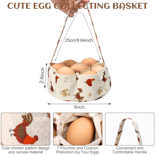 15 Pouches Chicken Egg Apron 7 Pouch Chicken Egg Basket | Women Apron For Collecting Fruit Duck And Goose Eggs Storage Bag For Christmas Autumn Gift Home Farms Decor Sturdy Canvas - style: Cute