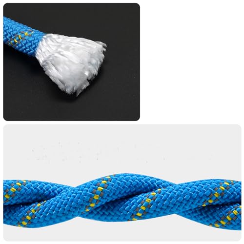 Climbing Rope, Waterproof Anti-Freezing Static Rope, Reflective, Floating, for Climbing, Arborist, Rappelling, Swing, Boating, Marine, Rafting and Caving - color: Blue, size: 1/2" x 100'