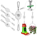 Plant Pulleys for Hanging Plants, Heavy Duty Retractable Hangers, 304 Stainless Steel Rope, Auto Plant Holder, Adjustable Climbing Hook for Garden Baskets Watering, or Bird Feeders (White-4) - color: White-4
