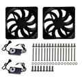 2 Pack 140mm×25mm DIY Variable Speed Cooling Fan with 110V-240V AC Plug Power Adapter - Quiet 20-35dB Fans for Biltong Box Reptile Aquarium DVR PlayStation Xbox Cabinet Ventilation