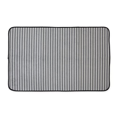 Bone Dry Striped Pet Cage Mat, X-Large - 25 x 39, Gray - size: XL