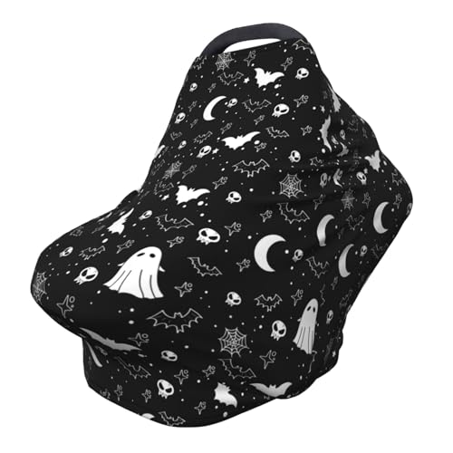 Gothic Halloween Baby Car Seat Covers Goth Baby Stuff Multi-use Carseat Canopy for Boys and Girls Stretchy Infant Carseat Cover Shower Gifts - color: goth