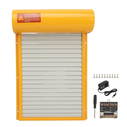 Chicken Coop Door Timing Mode Manual Mode Rugged LED Display Controller Auto Chicken House Door for Ducks Geese (US Plug) - color: Yellow