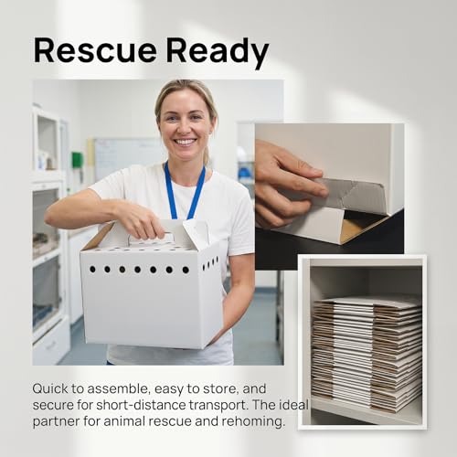 15 Pack Cardboard Pet Carrier Box for Small Pets, 11 x 8 x 6 Inch Disposable Corrugated Small Animals Travel Box with Ventilation & Handle for Chickens, Chicks, Birds, Hamsters & Reptiles