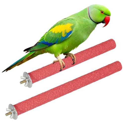 Bird Cage Perch, Colorful Parrot Grinding Claw Sticks, Platform Paw Stand Toy 8/10 Inch, (Wooden, Pink, 2Pcs), Intended for Small Medium Birds/Parrots/Finches/Lovebird - color: Pink, size: 8/10 Inch