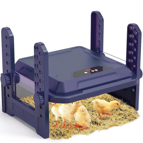 Chick Brooder Heating Plate with Adjustable Temperature, 10"x10" Chicken Brooder Heater for Baby Chicks, Ducklings, Safer Alternative to Heat Lamps, Adjustable Height, 50W Brooder Plate(Blue) - size: 10.0"L x 10.0"W x 3.5"H