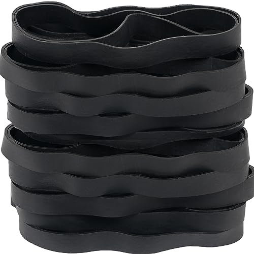 AIWOQI Rubber Bands Long Size 107 Heavy Duty Big Wide Rubber Band 30pcs | Elastic Bands for Office Supply Trash Can File Folders Litter Box Rubber Bands Black - color: Black