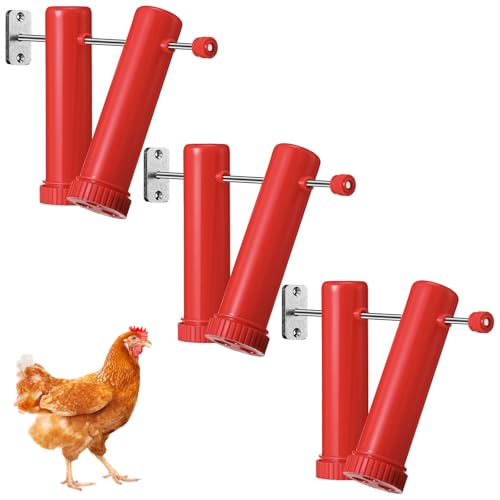 Reallnaive 3 Set Chicken Treat Dispenser Wall Mounted Chicken Feeder Accessories Hanging Treat Dispenser for Indoor Outdoor Coop Hens Poultry Duck Birds