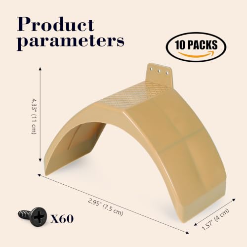 10-pc Plastic Dove Rest Stand with Screws, Race Pigeon Loft Dwell Perch Roost Holder Multi-Pack (Brown, 10-Pack Stand Bundle) - color: Brown