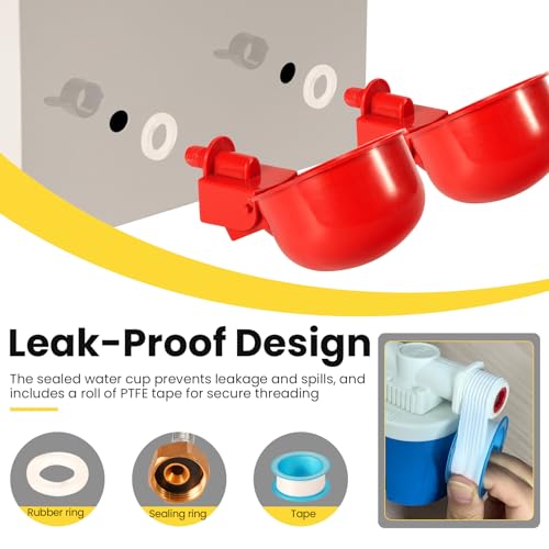 2.6 Gal Automatic Chicken Waterer Stainless Steel Poultry Water Dispenser with Stand, Auto Filling Chicken Watering Systerm