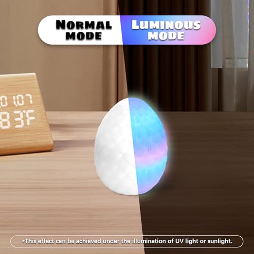 4 Pack 3D Printed Dragon Egg - Small Scale Egg with Winged Dragon Inside, Surprise 3D Printed Gift Toy, Desk Executive Pet, Figurine Decor, Christams Easter Stuffers - color: Purple+green Blue+red Gold+glow Rainbow