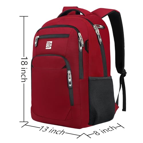 Laptop Backpack,Business Travel Anti Theft Slim College Backpack | Water Resistant Durable Computer Bag Gift for Women & Men Fits 15.6 Inch Laptop and Notebook - Red - color: Red, size: 15.6 Inch, style: Laptop