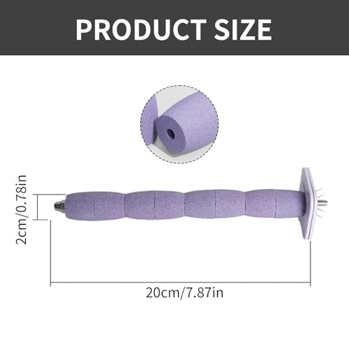 Parrot Perch Birds Nail File Perch Abrasive Surface Ceramic Paw Grinding Stick – Bird Nail File – for Parrots, Budgies, Parakeets, and Cockatiels Bird Cage Accessory (Purple, 7.8Inch) - color: Purple