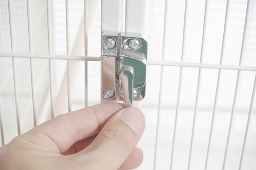 1F/2F/3F Stackable Center Divided Breeder Breeding Bird Flight Double Rolling Cage for Aviaries Canaries Cockatiels Lovebirds Finches Budgies Small Parrots. (White Vein, 1F) - color: White Vein
