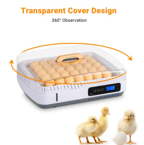 35 Egg Incubator with Automatic Egg Turning, Digital Temperature and Humidity Control, Water Alarm for Hatching Chickens, Ducks, Geese, Birds, Quail