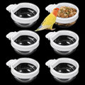 6 Pack Detachable Transparent Bowls Convenient Hanging Seed Water Feeder Bird Food Bowl Plastic Cage Feeder Cups for Parakeet Small Size Birds