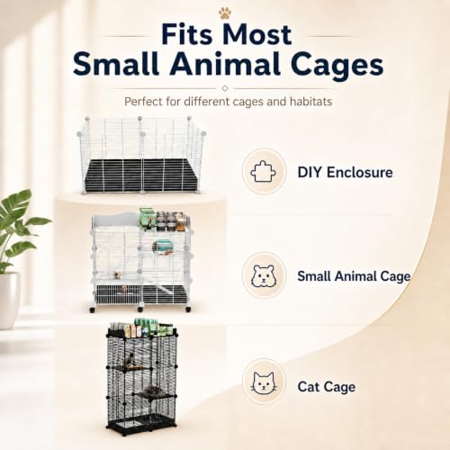 STILLCOVE 2Pcs Guinea Pig Cage Liner, Foldable Corrugated Plastic Base Tray | 2 x 2 Panel Size Bottom, Rabbit Bunny Pee Pads, Bird Mat, Small Animals Chinchilla Ferret Rat Hedgehog Hamster Mouse Squirrel - size: S - 29.5" × 13.8" × 3.9"