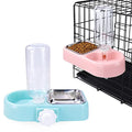 Love Dream Crate Dog Bowl, No Spill Kennel Hanging Pet Food Water Bowl Set | Automatic Water Dispenser and Removable Stainless Steel Bowls Raised Double Bowls for Indoor Cats, Rabbit, Small Medium Dogs - color: Blue