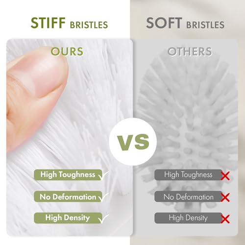 Scrub Brush for Cleaning Comfort Grip Shower Scrubber Stiff Bristles with Handle Heavy Duty Cleaner Brush for Tub Sink Carpet Floor - Pack of 2 (Green+Green) - color: Green+green