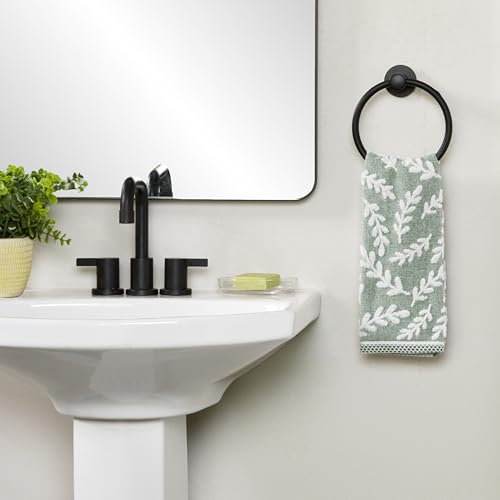 SKL Home Leaf Sprig 100% Cotton Jacquard 2pc Hand Towel Set, Reversible & Decorative for Bath/Kitchen/Bar & Gift, Spruce - color: Leaf Spring, Spruce