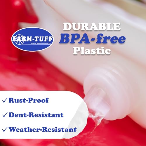 FARM-TUFF Hanging Chicken Waterer, 5 Gallon Capacity - Plastic Poultry Fountain with Top Fill Design - Automatic Water Dispenser for Chickens, Ducks, Turkeys & Game Birds - size: 5G