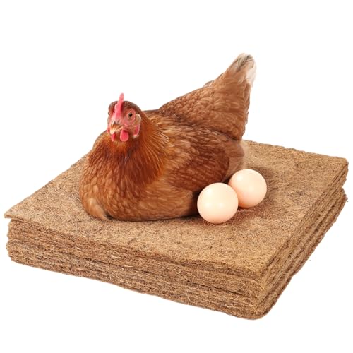 OMISTAR 10 Pack Nesting Pads for Chicken Coop, 12 x 12 in Chicken Nesting Pads Coconut Coir Washable Reusable Non Slip Nesting Box Pads Laying Pads Cut to Fit