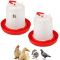 2 Pack 3L Chicken Waterer Feeder – Large Capacity Poultry Drinker Set for Chicks, Ducks, Turkeys | Plastic Water Dispenser Container for Coop