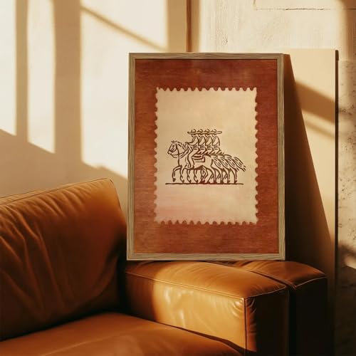Western Cowboy Riding Horse Wall Art Vintage Southwest Rodeo Wall Decor Picture Rustic Cowboy Poster Canvas Painting Print for Farmhouse Living Room Bedroom 12x16 inch Wood Framed - color: Cowboy B, size: 16"L x 12"W