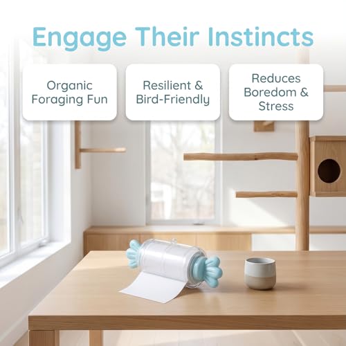 Bird Shredding Toys for Parrots,Parrot Rolling Paper Play Toy with Hanging Chain with Tissue Refill Packs,Interactive Chewing Accessory for Parakeet Cockatiel & Medium Parrot Cage Use (Blue+3Tissues) - color: Blue+3Tissues