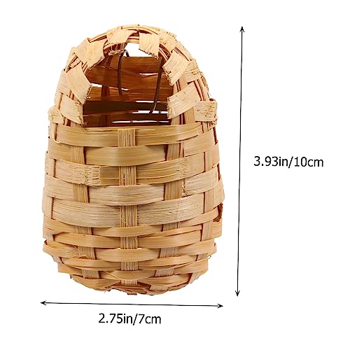 SUPVOX 6pcs Handmade Bamboo Bird Nest Finch Bird Nests for Cages Bird House for Balcony Bird House for Warm Shelter Garden Hand Woven Art Crafts Natural Bird's Nest
