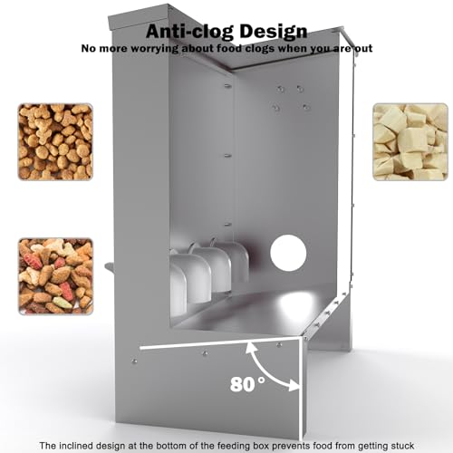 Metal Chicken Feeder Large Capacity 85lbs Automatic Metal Rat Proof Chicken Feeders No Waster Weatherproof Poultry Feeder for Chickens, Geese, Ducks, Turkeys, Quails (6-Port) - style: 85lb Feeder with 6 Ports
