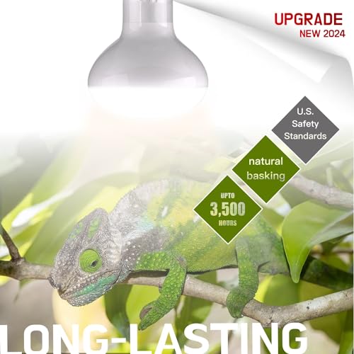 Reptile Heat Bulb Lamp, 2-Pack 100W Daylight Basking Spot, Bearded Dragon/Turtle/Lzard/Gecko Light Bulb, UVA Heat Lamp, Basking Light for Reptiles - size: 100W