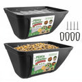 Hanging Chicken Feeder Waterer Heavy Duty BPA-Free Plastic Feed Trough, Fence Mount Livestock Feeding Bucket, Backyard Poultry Farm Supplies for Duck, Turkey, Goat, Sheep, 2 Pack, Black - color: Black
