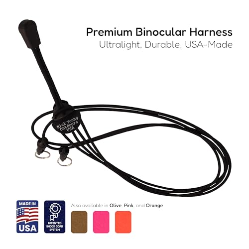 Premium Binocular Harness - Adjustable Chest Strap for Hunting, Birding & Hiking - Comfortable Waterproof Quick-Release System (Black) - color: Black