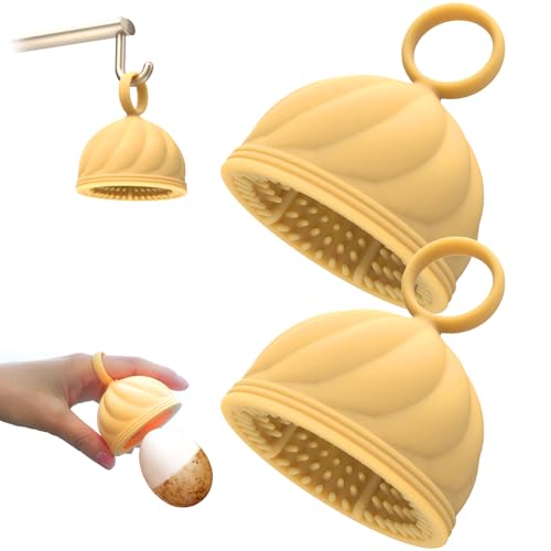 Egg Washer for Fresh Eggs - Upgraded 2.0 Silicone Egg Scrubber | Farm Fresh Egg & Vegetable Scrubber | Dishwasher Safe, Gentle on Shells (Yellow 2 Pcs) - color: Yellow 2 Pcs