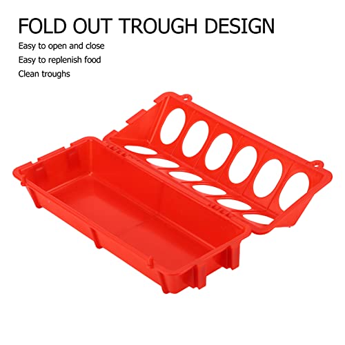 Poultry Feeder, Chick Feeder 12 Holes Flip Top Multipurpose | Pigeon Feeders Small Poultry Feeding Dispenser for Chicken, Duckling, Pigeons, Parrots, Birds, Duck