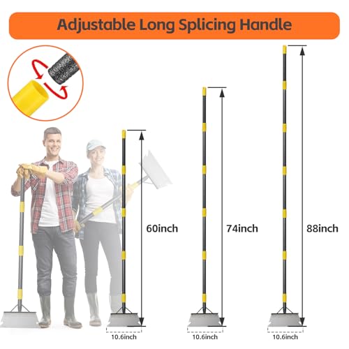 Floor Scraper Long Handle - Weed Scraper Tool,Multifunctional Garden Cleaning Flat Shovel,Heavy Duty Metal Sharp Blade for Lawn Edging,Sidewalk Weeding,Driveway Steps Snow Shovel Ice Removal 60" - size: 60"
