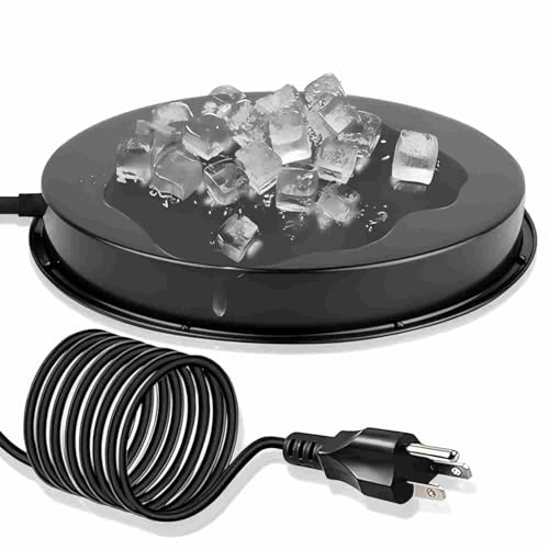 Chicken Water Heater for Winter, 110Watt Thermostat Heated Poultry Waterer Base with 9.8ft Power Cord,Suitable for Plastic/Metal Poultry Waterer(Black, 11INCH-1PACK) - color: Black, size: 11IN-1PACK
