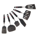 DI ORO Silicone Turner Spatula Set - 600F Heat Resistant, 6-Pc Black | Flexible flippers for eggs, pancakes, and crepes; Won't scratch nonstick pots and pans; BPA-free and dishwasher safe - size: Ultimate Set