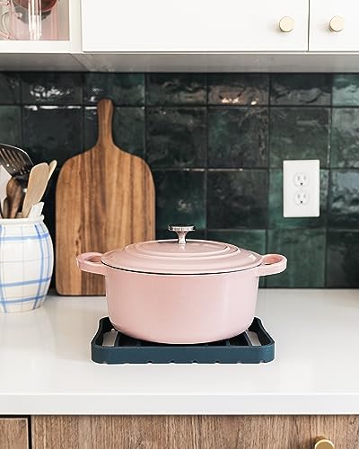 Silicone Roasting Rack Pan Extra Large, Dishwasher Safe, BPA Free, Non-Toxic, 7 in by 10.75 in, Navy, 2 Pack