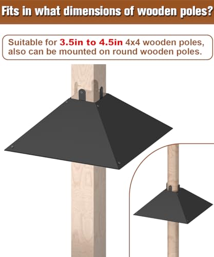 Queension 17 Inch Metal Squirrel Baffle for 4x4 Post and Wooden Pole, 2pcs | Squirrel Proof Baffles for Bird Feeder Poles, Outdoor Guard for Wooden Pole to Deter Raccoons from Bird Houses - size: 2 pcs
