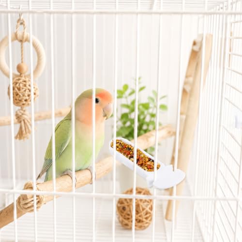 9 Pack Small Bird Feeder, Bird Plastic Food Cup, Convenient Hanging Food Feeder Box, Birds Water Cage Accessories for Parrots Pigeons Parakeet Small Size Birds