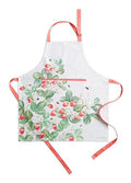 Maison d' Hermine Aprons for women with Pocket 100% Cotton (27.50"x31.50") | Adjustable Neck Strap & long ties Apron Men Chef Wedding Cooking Gardening Server Maid - color: 048 - Strawberry Summer