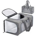 ‌Petsfit Airline Approved Pet Carrier for Small Dogs & Cats, 19x9x12 TSA Approved Carrier, with Removable Dual-Sided Padding (2-Way Placement) - Fits Under Most Airplane Seats, Escape Proof (Grey) - color: Grey, size: 19.0"L x 9.0"W x 12.0"H