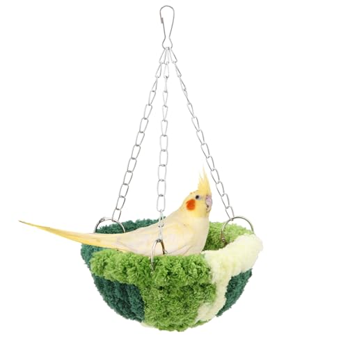 Wontee Bird Nest Bed Parrot Hanging Swing Hammock Bird Cage House for Budgies Parakeets Cockatiels Lovebirds Conures (Green) - color: Green