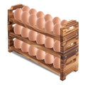 Wooden Egg Holder Countertop, 3 Layer Stackable Fresh Egg Display Storage Rack Organizer Stackable egg storage Easter Basket Farmhouse Egg Storage Basket with Handles Fits Duck Turkey Chicken Eggs