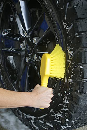 Rubbermaid Commercial 8" Utility Scrub Brush Plastic Handle Synthetic Bristles Cleaning Multi Purpose Heavy Duty Outdoor Wheels and Tires - size: Single Pack