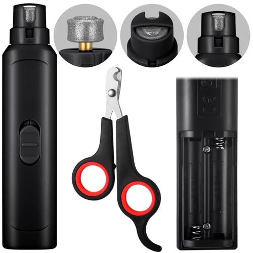 Lasnten 2 Pcs Bird Nail Grinder with Clipper Bird Nail Trimmer File Pet Grooming Tool for Parrot Budgerigars Parakeets Myna Conure Finches Lovebirds(Black) - color: Black