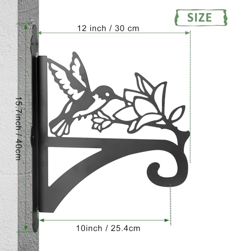 ATKKE Hanging Plant Bracket Hangers Indoor Iron Wall Mount,11” Hummingbird Silhouette Ornamental Iron Hangers Hookers for Flower Pot Lantern Bird Feeder Wind Chimes - size: Hummingbird