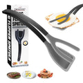 Silicone Egg Flipper Spatula Tongs (Set of 1) – Non-Stick 2-in-1 Grip & Flip Kitchen Tongs for Pancakes, Fish, Eggs, and More – Heat Resistant Cooking Tool (Black) - color: Black